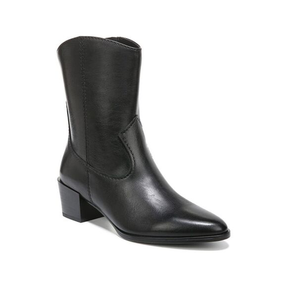 NATURALIZER Shoes - NATURALIZER Womens Black Gaby Almond Toe Block Heel Leather Western Boot 5 M